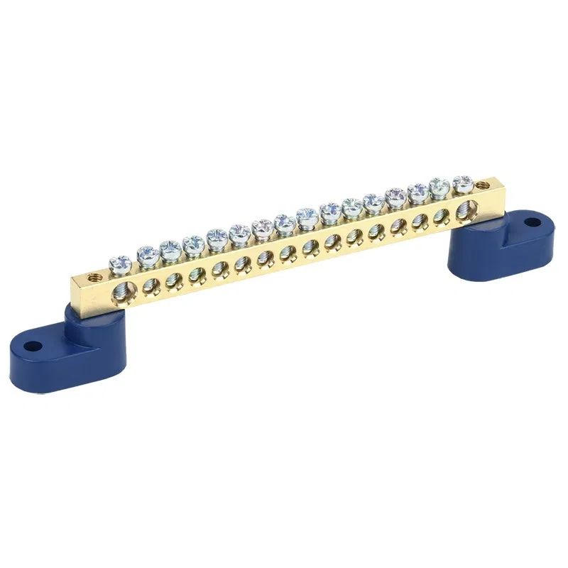 "N" busbar zero 6x9mm 18/2 (18 groups/edge fasteners) with two angle insulators (10 pcs/pack) Promrukav PR08.28935