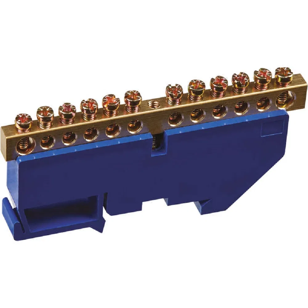 "N" busbar zero 8x12mm 12/1 (12 groups/center fastening) with DIN-rail insulator (20 pcs/pack) Promrukav PR08.28965