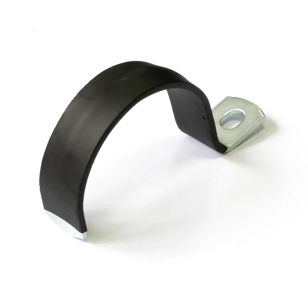 Single-leg metal clip with polymer coating SMO-P d38-40 mm (50pcs/300pcs pack/box) Promrukav PR08.6012