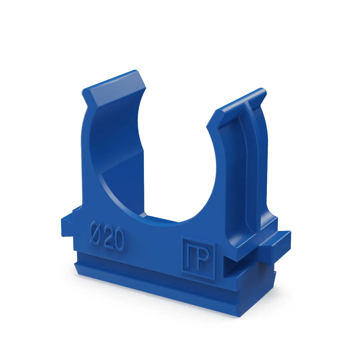 ABS-plastic pipe clip fastener blue d20 mm in small packaging (10pcs/1000pcs pkg/box) Promrukav