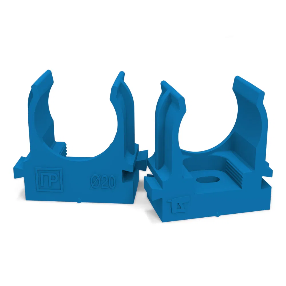 Pipe clip fastener for mounting gun blue d20 mm (100pcs/900pcs pack/box) Promrukav