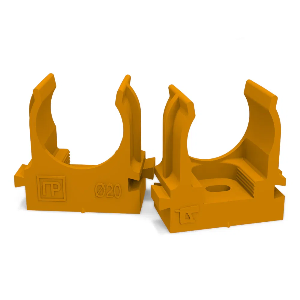 Pipe clip fastener for mounting gun orange d20 mm (100pcs/900pcs pack/box) Promrukav