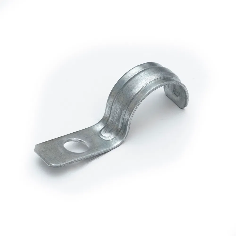 Single-leg reinforced fire-resistant metal clip SMOU d21-22 mm hole d 6.5 mm (100pcs/1000pcs pkg/box) Promrukav PR13.02426