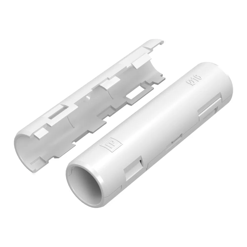 Муфта разборная d16 мм белая (10шт/500шт уп/кор) Промрукав PR13.02444