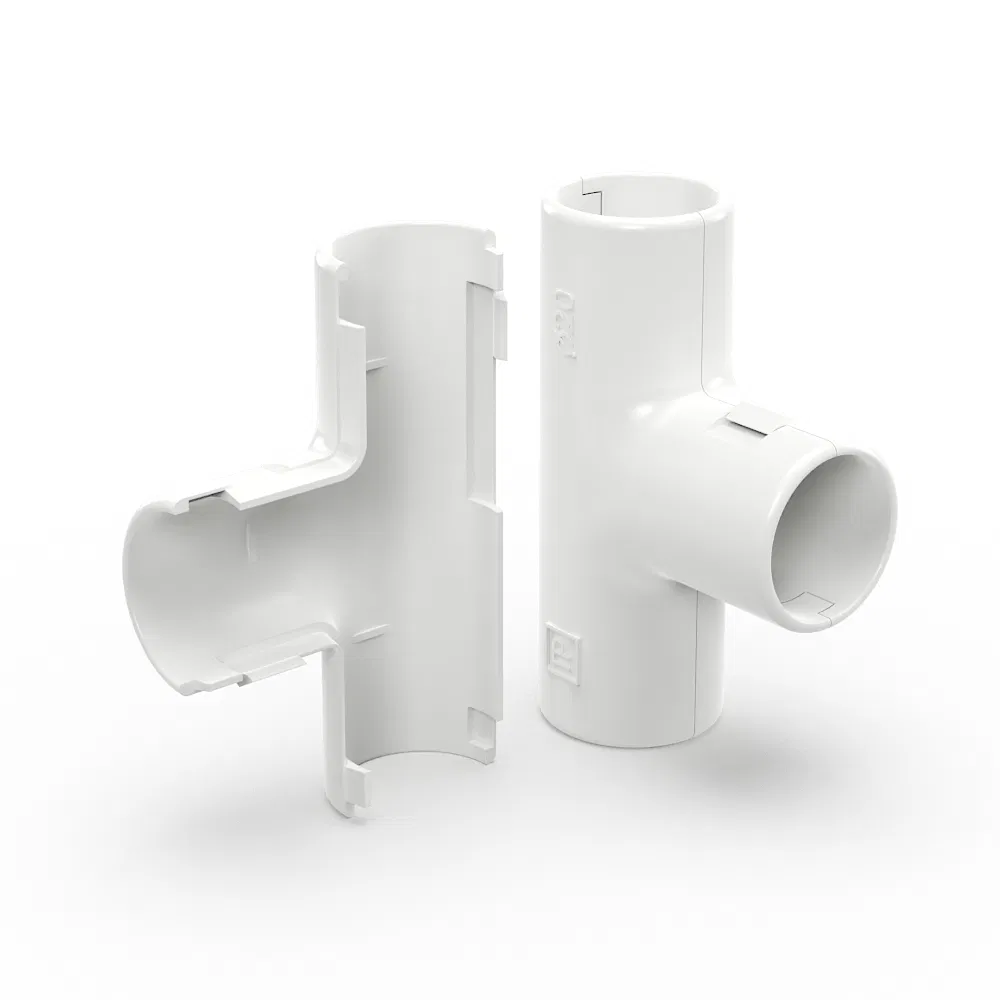 White dismantlable tee d20 mm (5pcs/400pcs pkg/box) Promrukav PR13.02454
