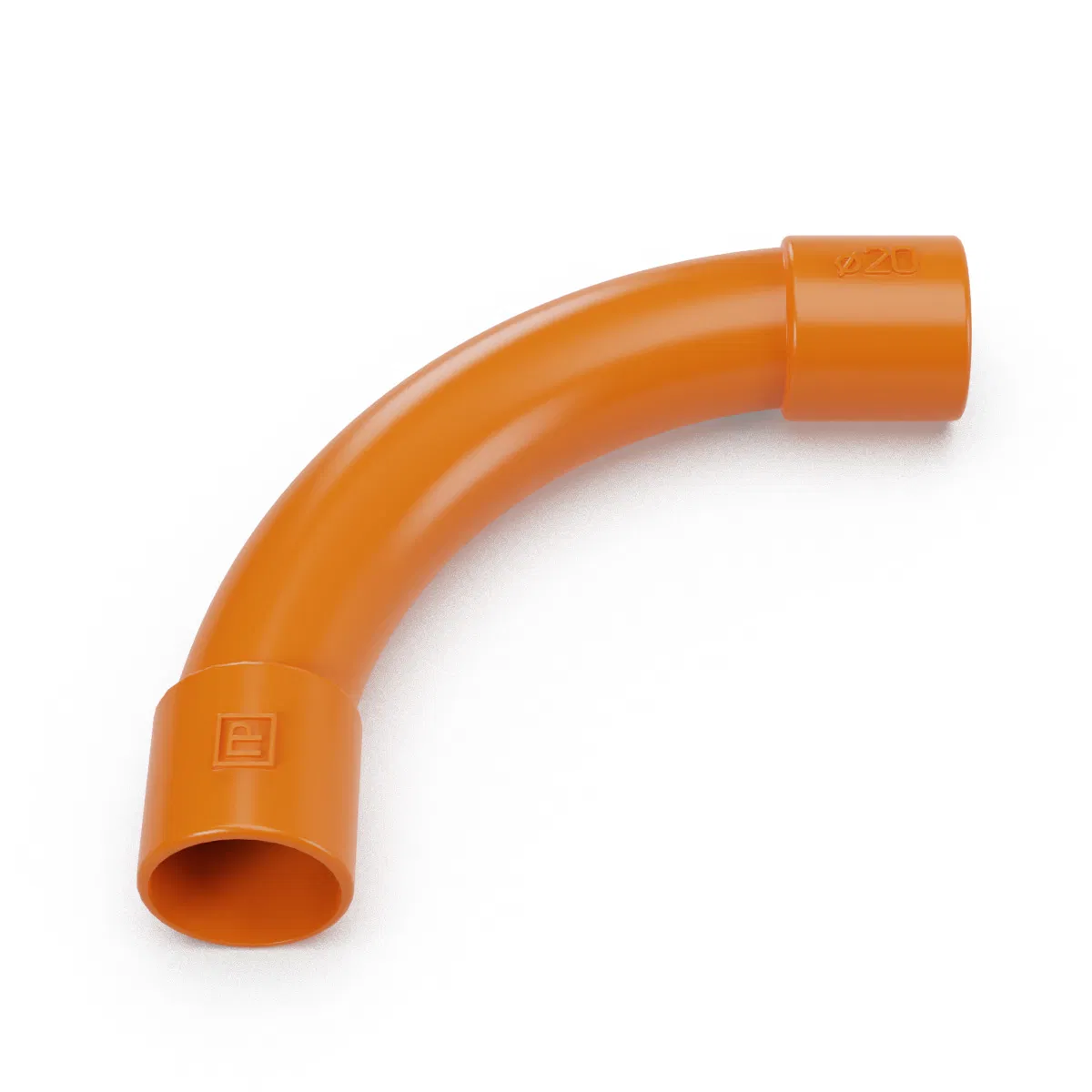 Orange elbow connector d20 mm (5pcs/300pcs pkg/box) Promrukav PR13.02477