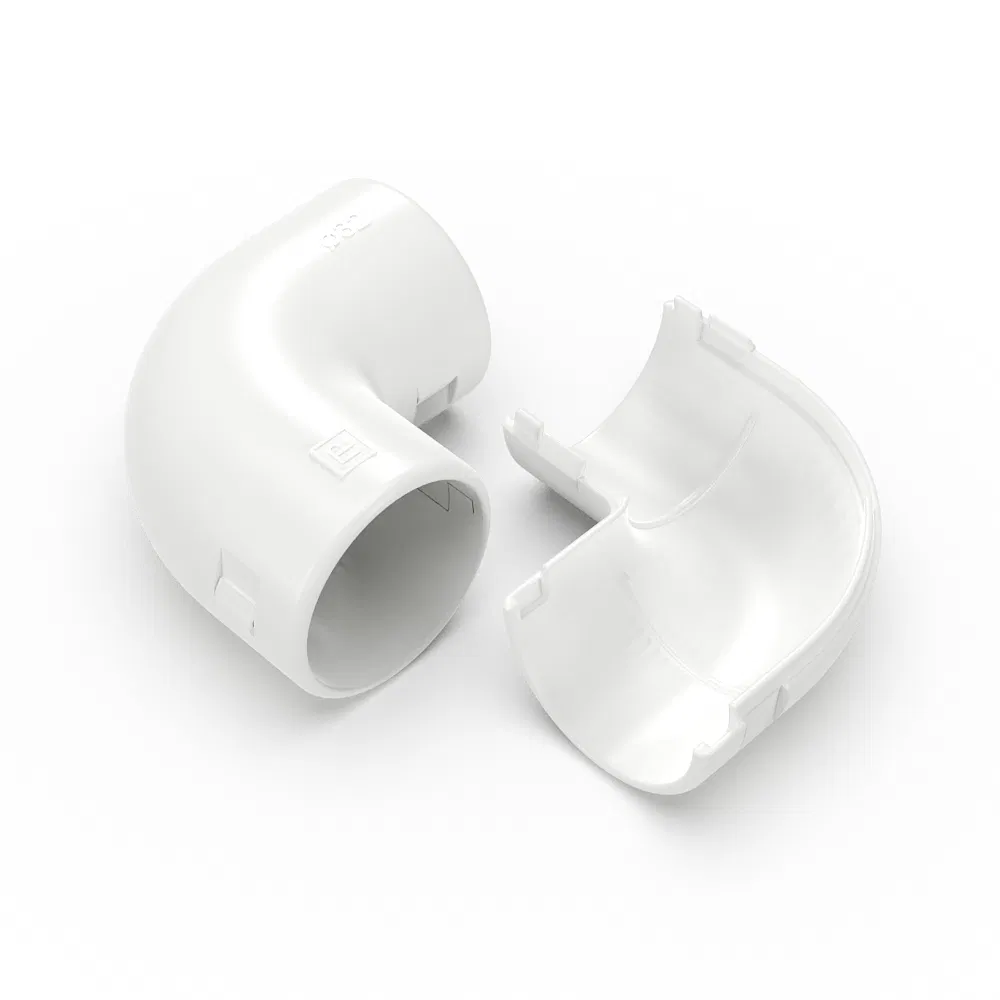 White detachable angle connector d32 mm (5pc/400pc pack/box) Promrukav PR13.02541