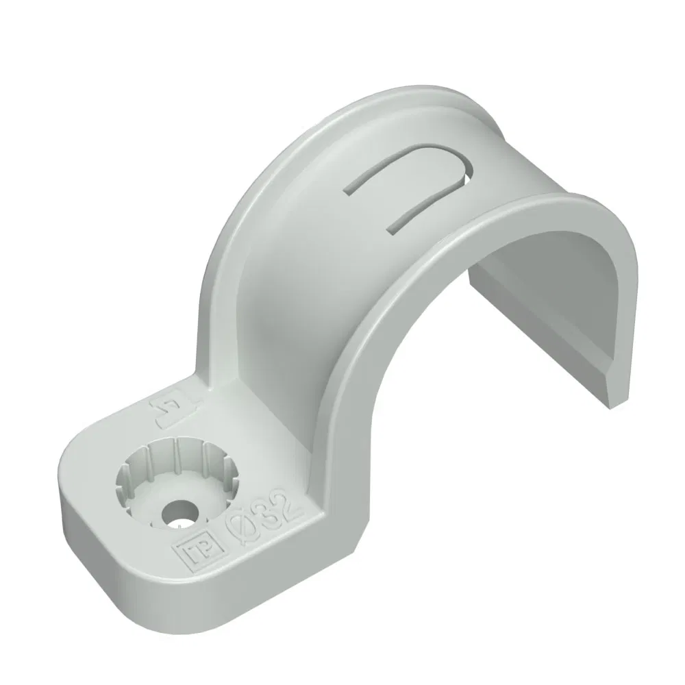 Plastic one-sided clip fastener for direct mounting, weather-resistant, grey, in corrugated box d32 mm (350pcs/box) Промрукав PR13.02546