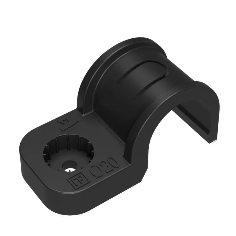 Single-sided fastening clip d20mm for direct installation atmospheric plastic black (corrugated box) (pack 600pcs) Promrukav PR13.02548