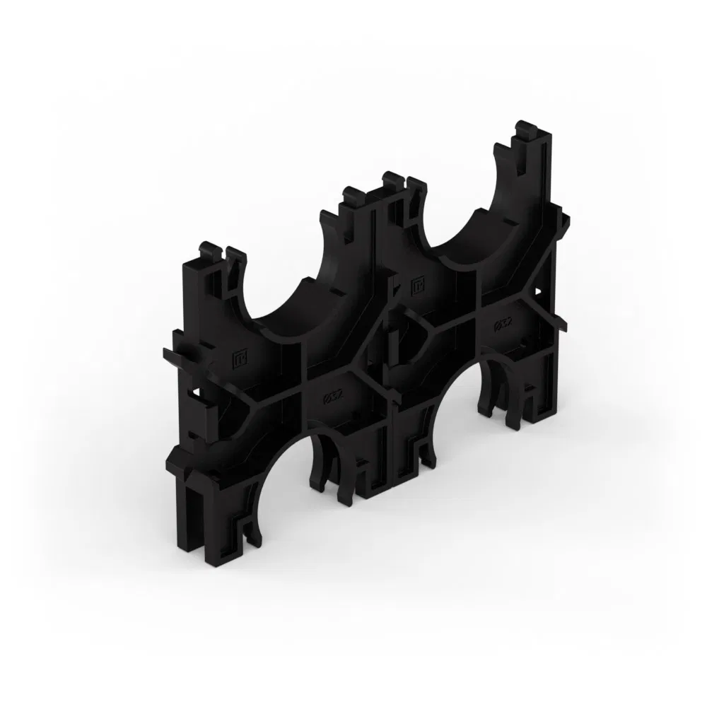 Cluster for double-walled pipes d32 mm, double, bidirectional (210 pcs/box) Promrukav PR13.02565
