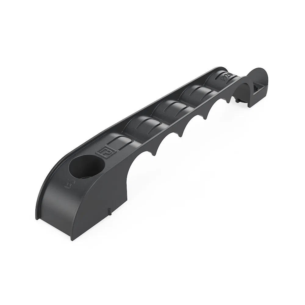 Pipe holder d20mm for direct mounting single-sided. 5-slot black (pack 20pcs) Promrukav PR13.03283