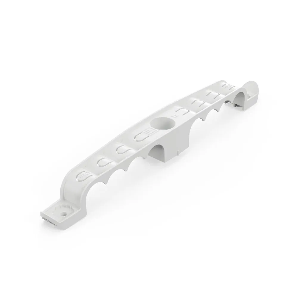 Double-sided pipe holder for direct mounting, 8 slots, grey d16 (25pcs/150pcs pack/box) Promrukav PR13.03287