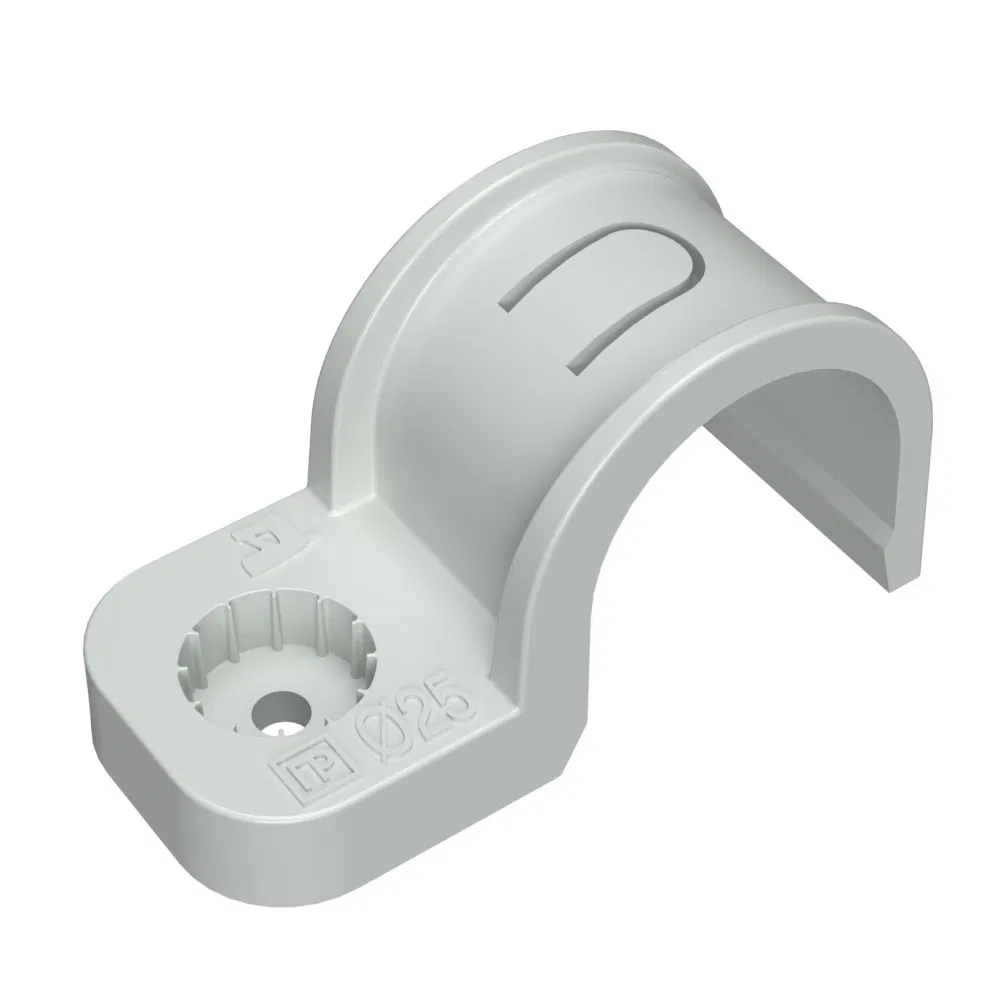 单侧塑料直装式固定卡扣 耐候型 灰色 PE d25 mm (10шт)