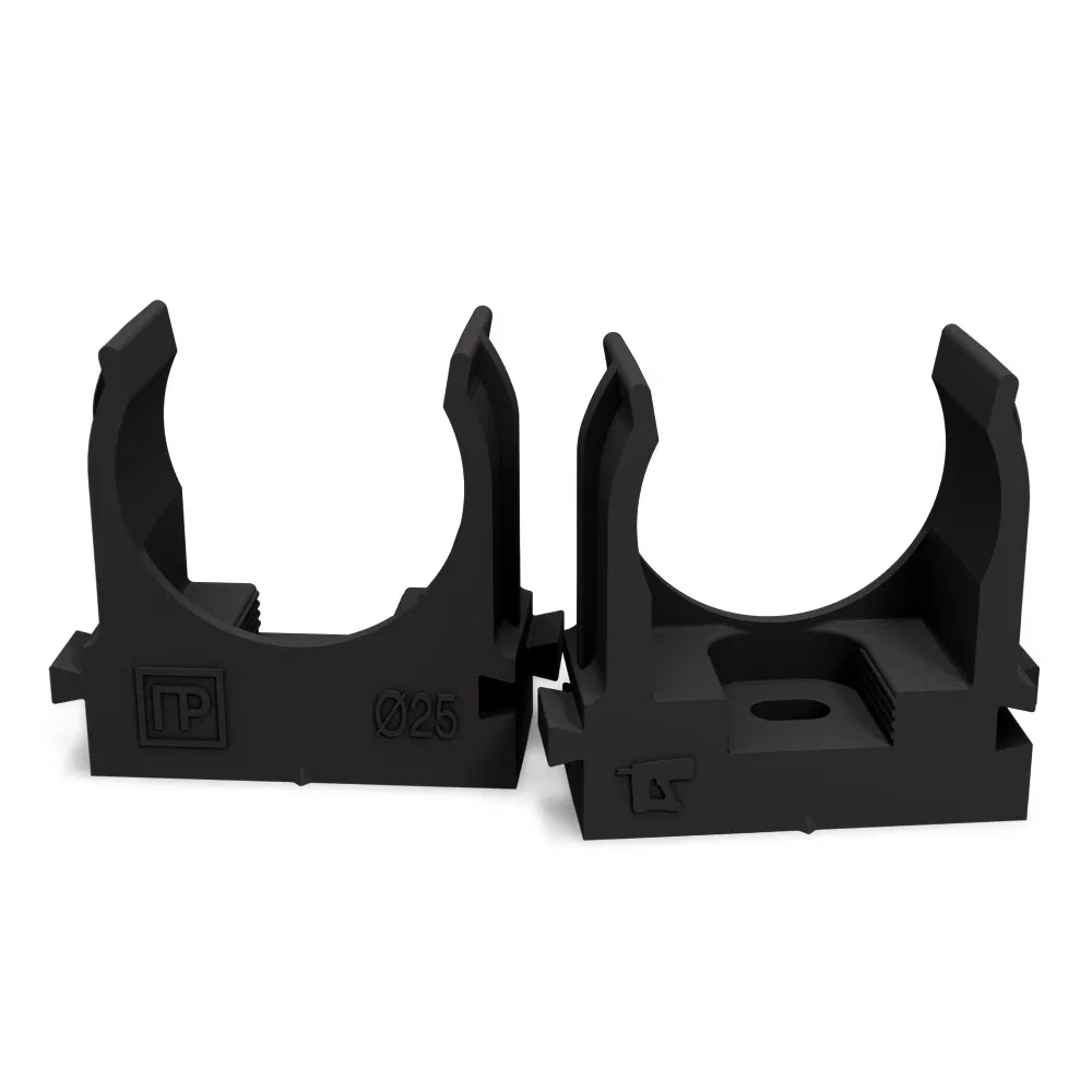 Pipe clip fastener for mounting gun black in corrugated box d25 mm (900pcs/box) Promrukav