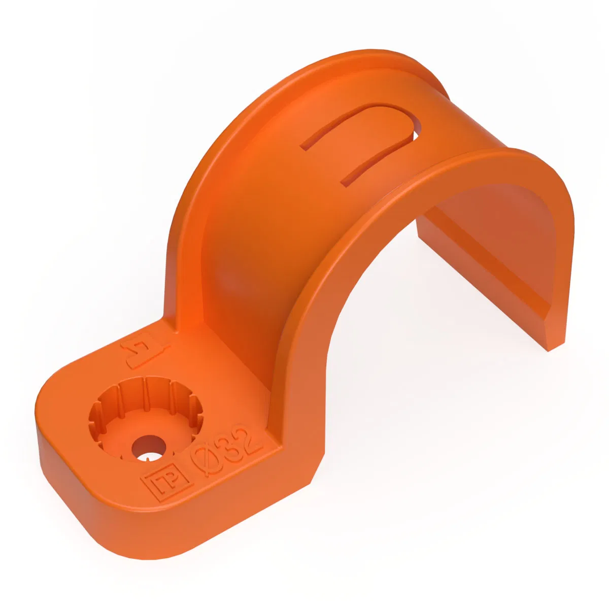 单面塑料直装式固定卡扣 耐候型 橙色 PE材质 d32 mm (25шт/375шт u/k) Промрукав PR13.1188