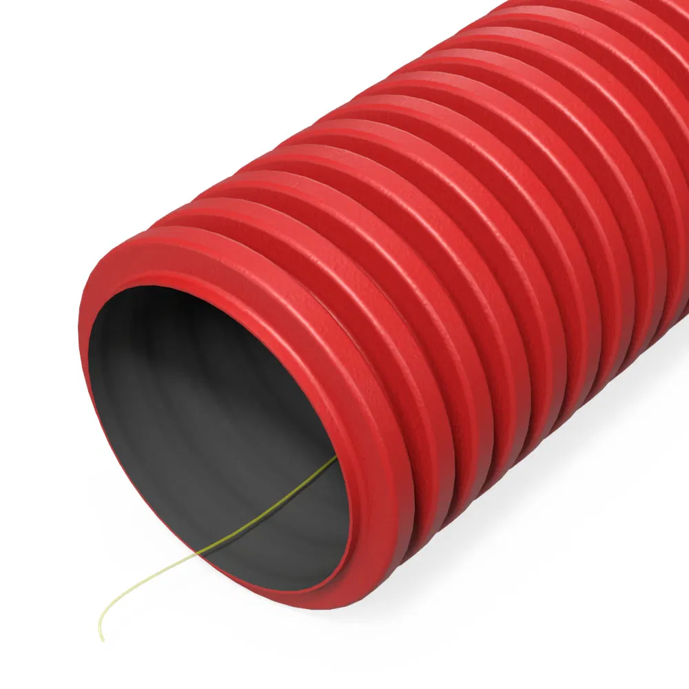 双壁聚乙烯 (HDPE) 波纹软管 类型 1250 (SN33) 连接式 红色 d90 mm (50m/100m 每包装/每托盘) Промрукав PR15.00980