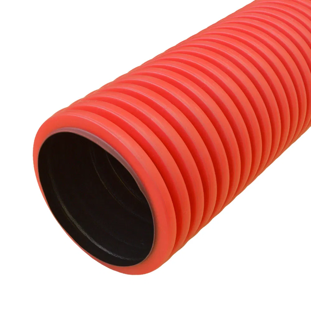 双壁聚乙烯 (HDPE) 硬质波纹管 类型 1250 (SN33) 红色 d90 mm 5,7m (34,2m/包) Промрукав PR15.01042
