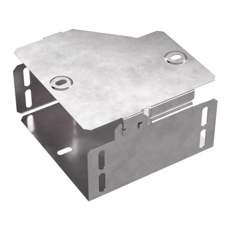 Right angle tray adapter 150x100x80 0.7mm with cover Standart Promrukav PR16.0505