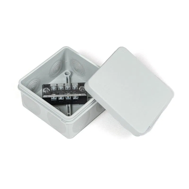 Distribution box 80x80x40 two-component (HF) for direct mounting complete with 4-terminal clamps cross-section up to 1.5mm² ser. Promrukav PR80.0168