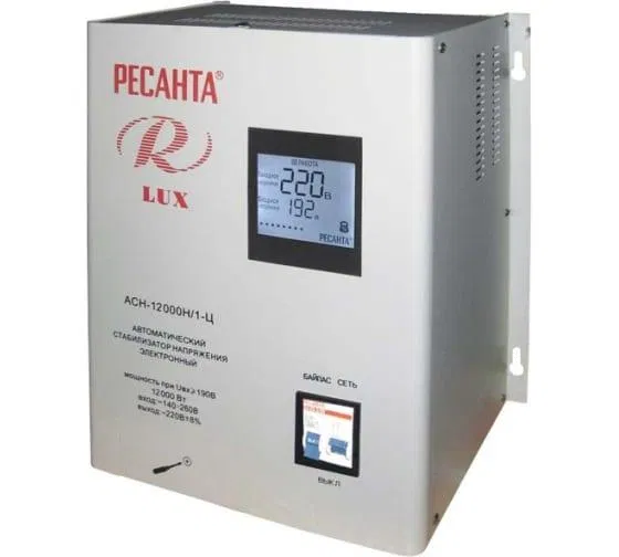 Voltage stabilizer ASN-12000 N/1-Ts Lux 1ph. 12kW IP20 Resanta 63/6/22