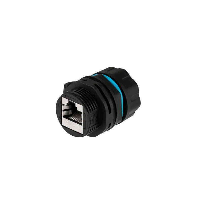Модуль соединительный индустриальный RJ-45(8P8C) FTP кат. 6 IP68 с защитным колпачком для кабеля Rexant 02-0285