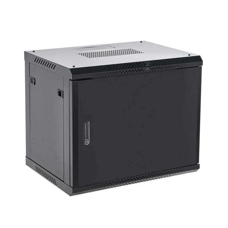 19英寸 9U 壁挂式电信机柜 550х400mm 金属门 带后背板 可拆卸 RAL9005 黑色 Rexant 04-0954-122