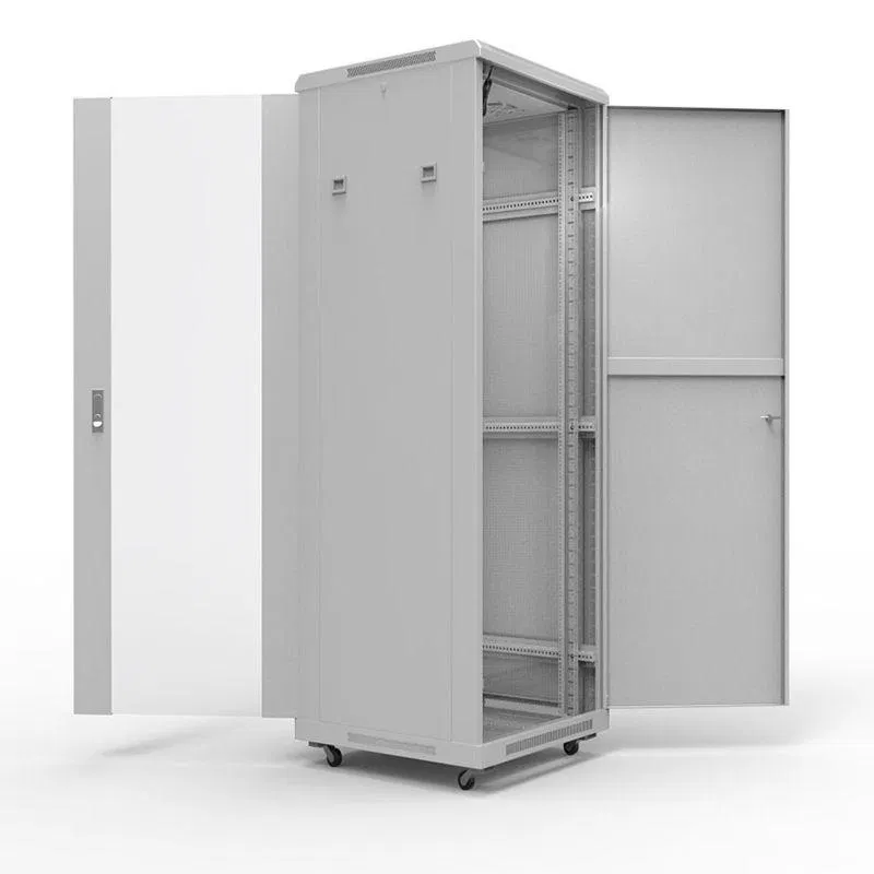Шкаф телекоммуникационный напольный 19дюйм 47U 600х1000мм передняя дверь стекло дверь задняя металл разборный сер. RAL7035 Rexant 04-2300