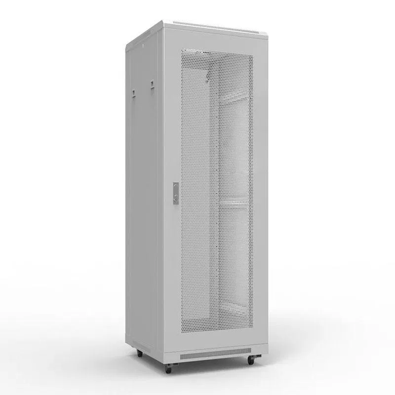 Шкаф телекоммуникационный напольный 19дюйм 42U 800х800мм передняя и задняя дверь перфорир. разборный сер. RAL7035 Rexant 04-2335