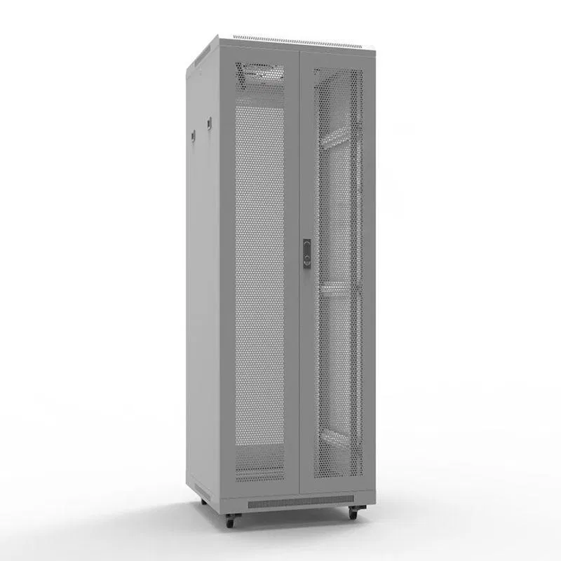19英寸落地式电信机柜 42U 800x1000mm 前后网孔门 可拆卸 中灰色 RAL7035 Rexant 04-2364