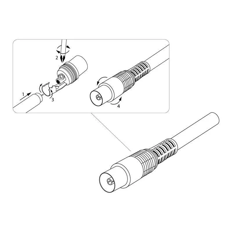 Antenna connector to cable socket-TV black gloss Rexant 06-0011-A
