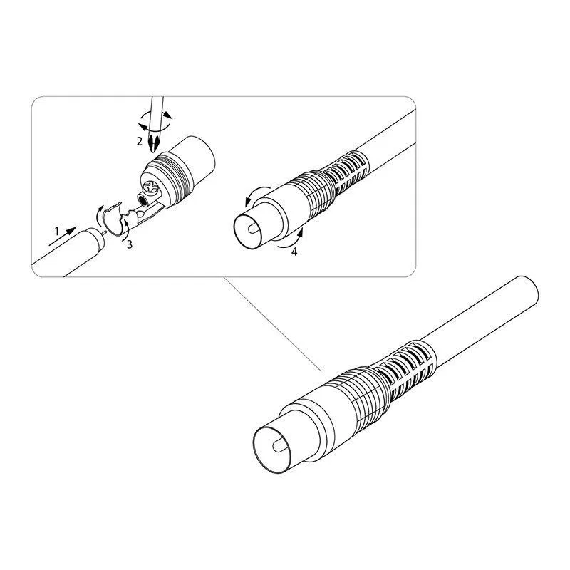 Antenna connector to cable plug-TV black gloss Rexant 06-0013-A