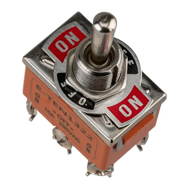 Toggle switch 250V 15A (6c) ON-OFF-ON 2p (KN-203) shiny Rexant 06-0328-B