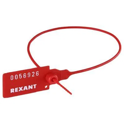 Пломба пластиковая номерная 350мм красн. REXANT 07-6131