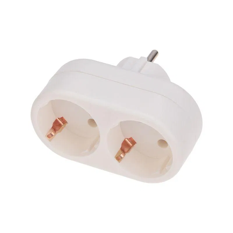 Rexant 11-1075 二孔带接地插座分线器 16A IP20 白色