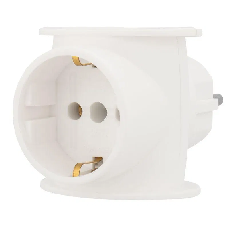 3位带接地插座分线器 16A IP20 通用 白色 Rexant 11-1080