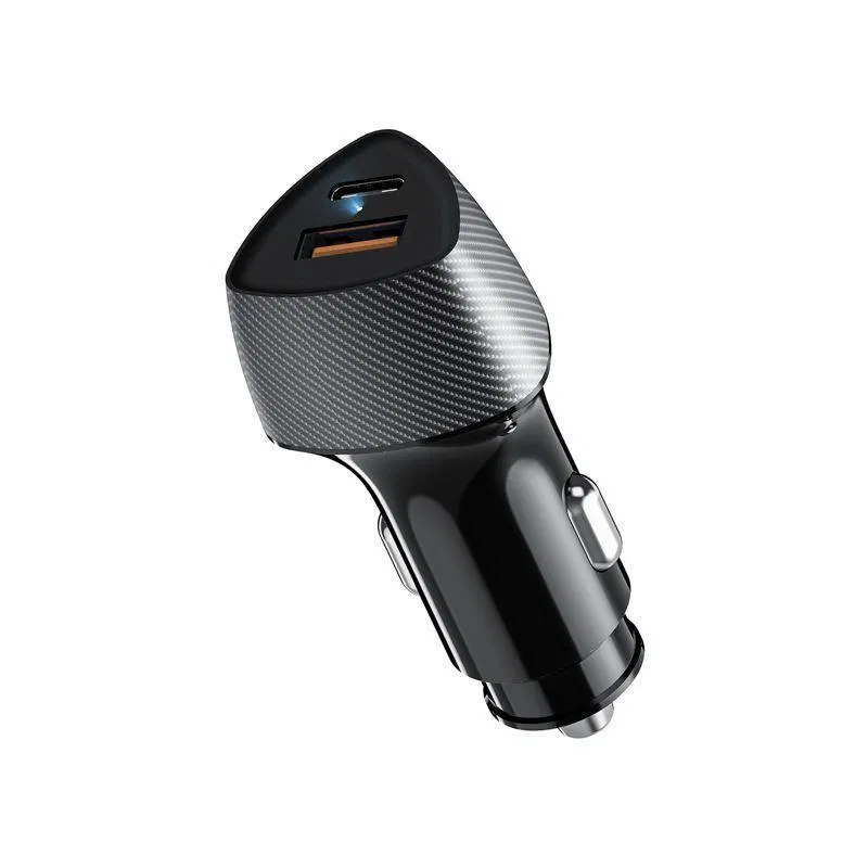 Устройство зарядное автомобильное с двумя портами USB-A QC 3.0 + USB-C PD 51Вт со световой индикацией черн. Rexant 16-0246