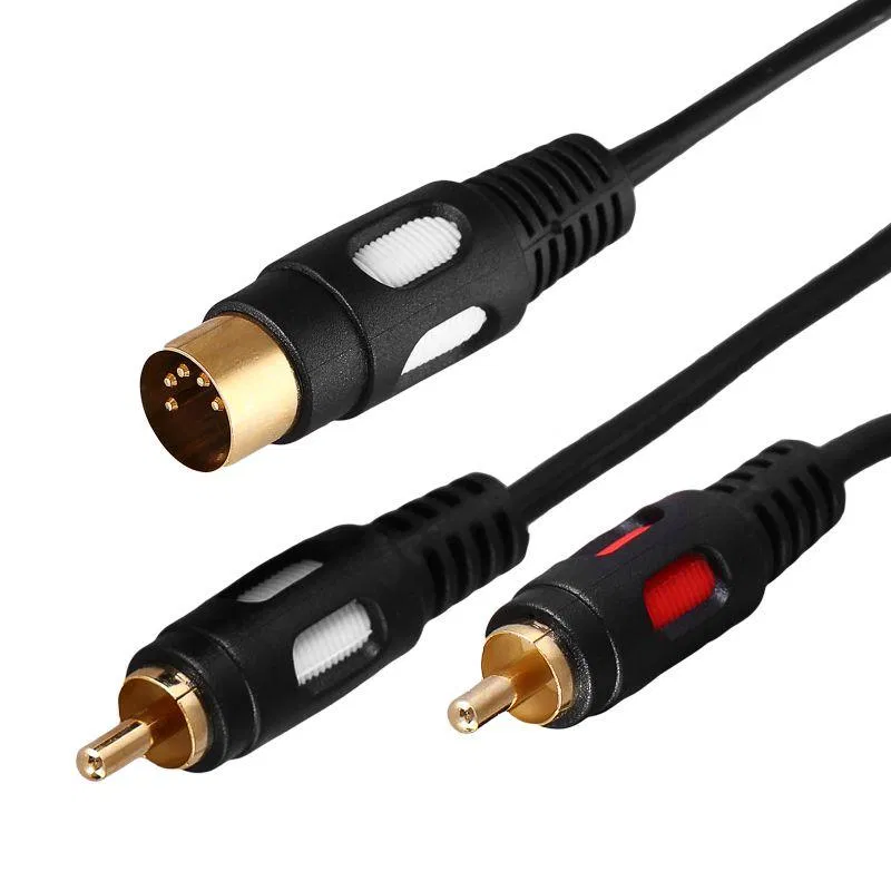 DIN 5PIN Plug-2 RCA Plug 1.5m (GOLD) Rexant 17-2512