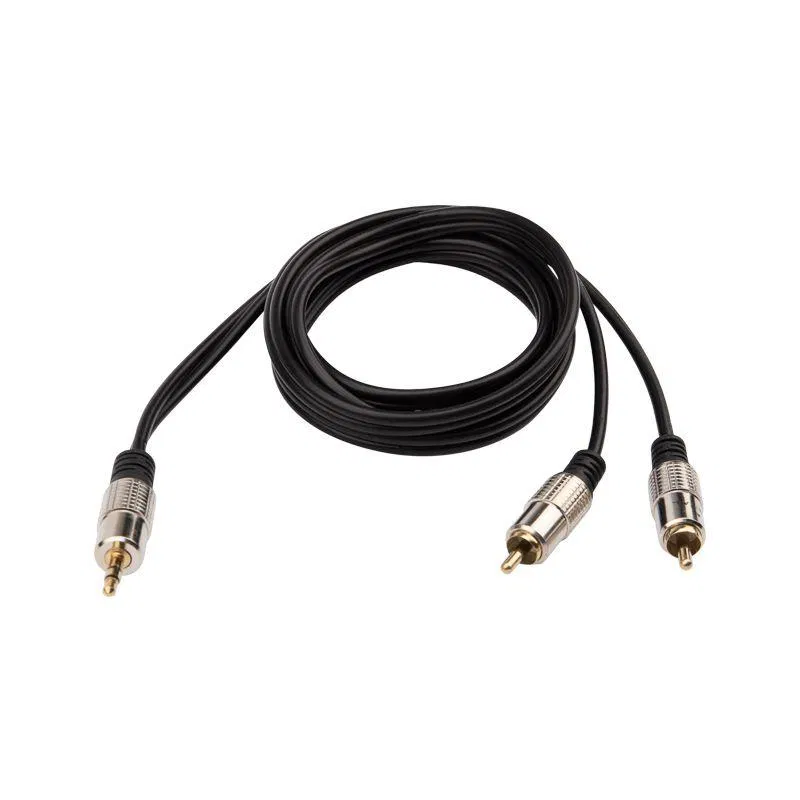 3.5 Stereo Plug - 2RCA Plug Cable 1.5m (GOLD) metal Rexant 17-4222