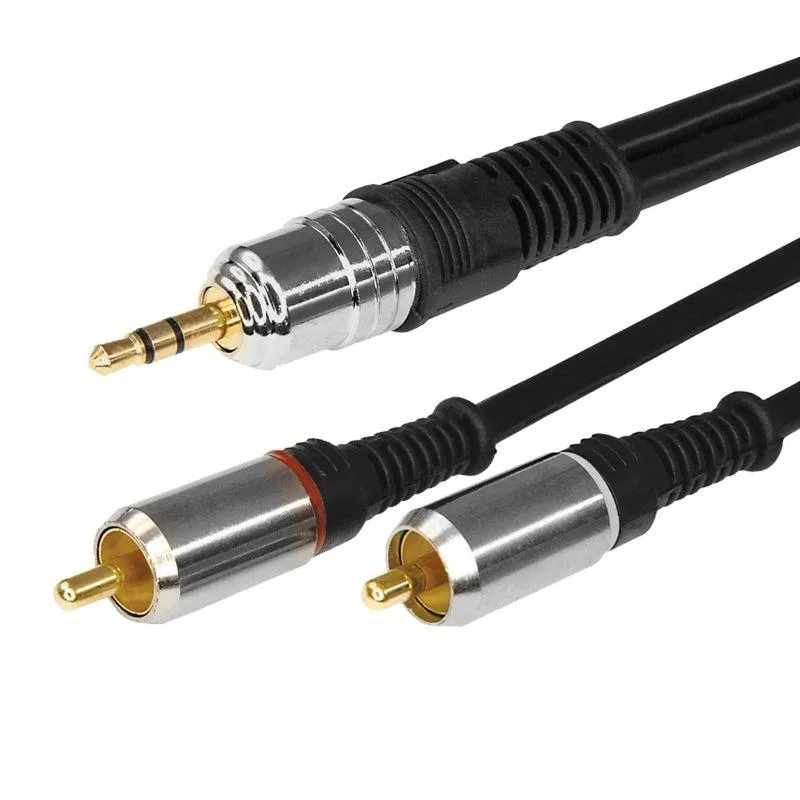 3.5 Stereo Plug - 2RCA Plug 3m (GOLD) metal Rexant 17-4224