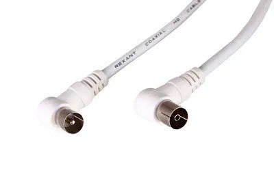 TV Plug - TV Jack cord 5m angled white Rexant 18-0025
