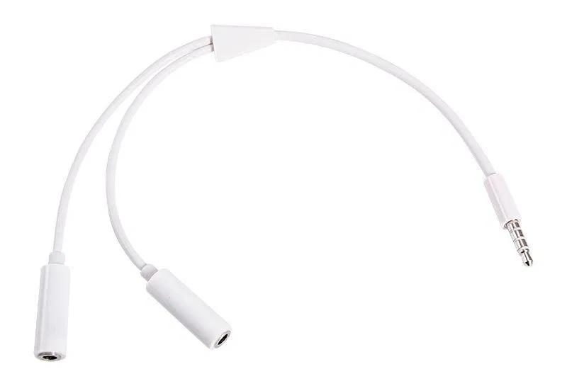 Audio splitter plug 3.5mm to 2 x 3.5mm white Rexant 18-1100