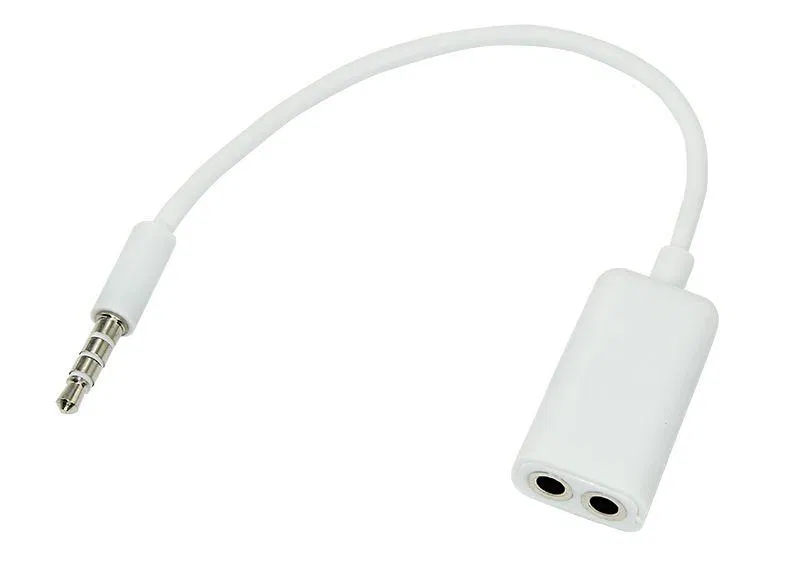 Audio splitter plug 3.5mm to 2 white Rexant 18-1102