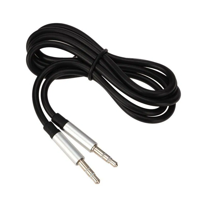 AUX 3.5mm audio cable flat cord 1m black Rexant 18-4000