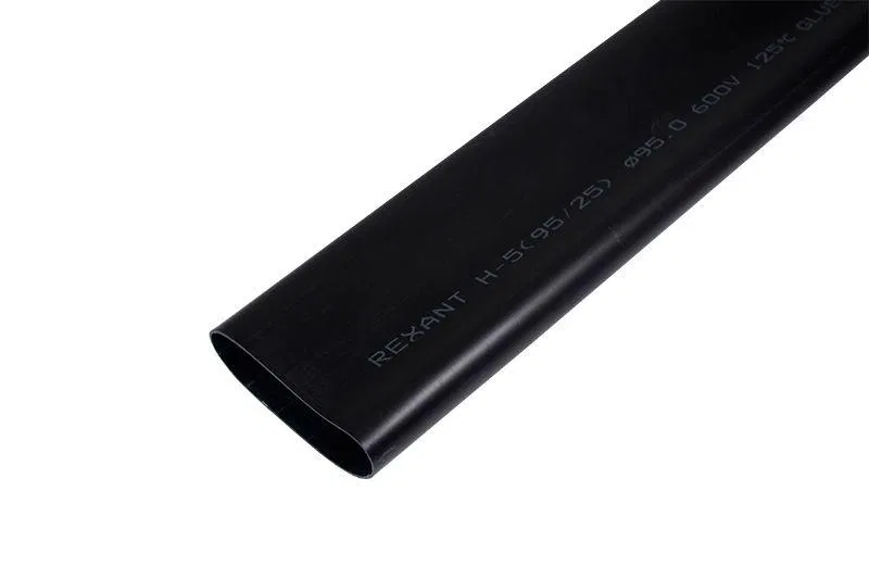 Heat-shrink tubing medium wall adhesive 95/25 (3-4:1) black 1m Rexant 26-0095