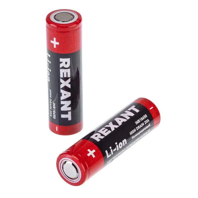 High-capacity Li-ion battery 18650 3.7V 20A 3000mAh unprotected Rexant 30-2035