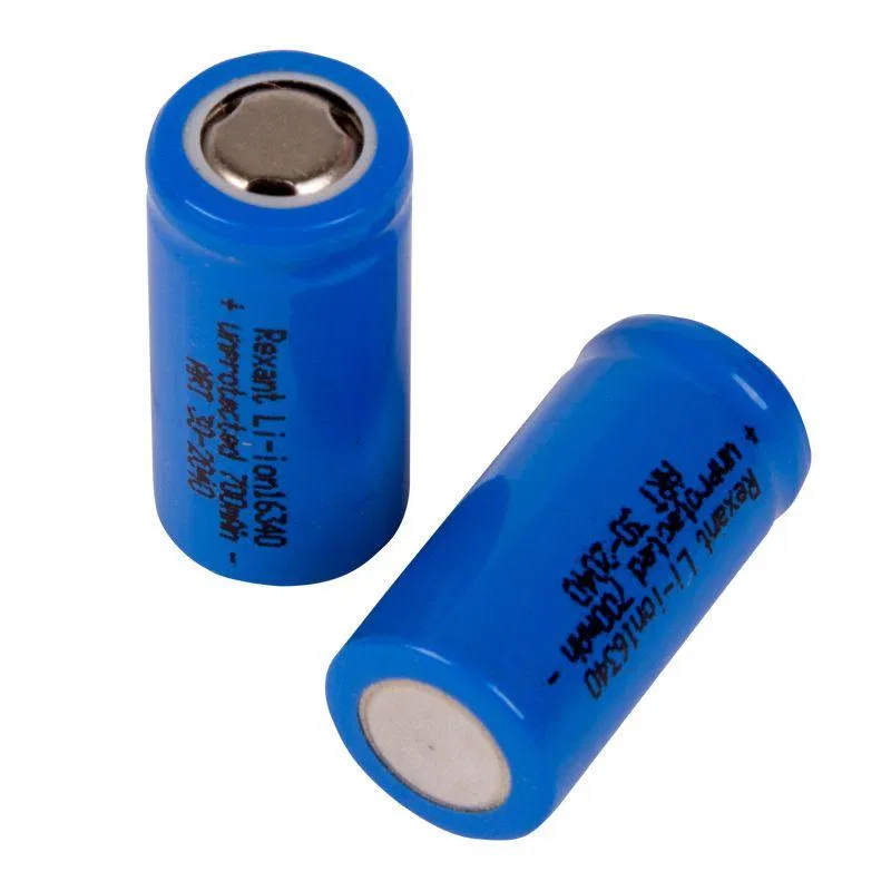 Li-ion 16340 (CR123A) 3.7V 700mAh unprotected Rexant 30-2040 锂离子电池