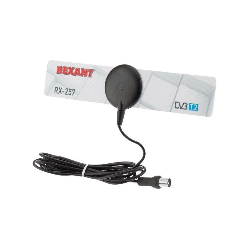 Indoor TV antenna for digital DVB-T2 television with suction cup "ACTIVE" (model RX-257) Rexant 34-0257