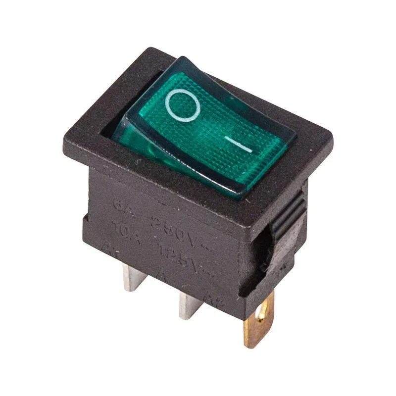 Key switch 250V 6A (3s) ON-OFF green with backlight Mini (RWB-206 SC-768) Rexant 36-2153