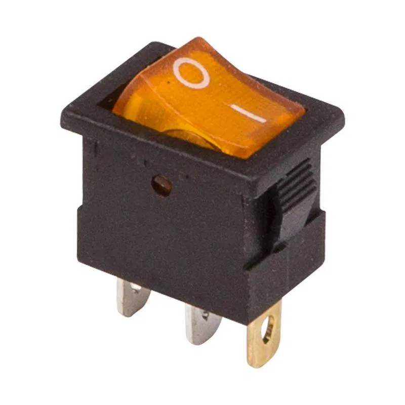 Key switch 12V 15A (3s) ON-OFF yellow with backlight Mini (RWB-206-1 SC-768) Rexant 36-2172