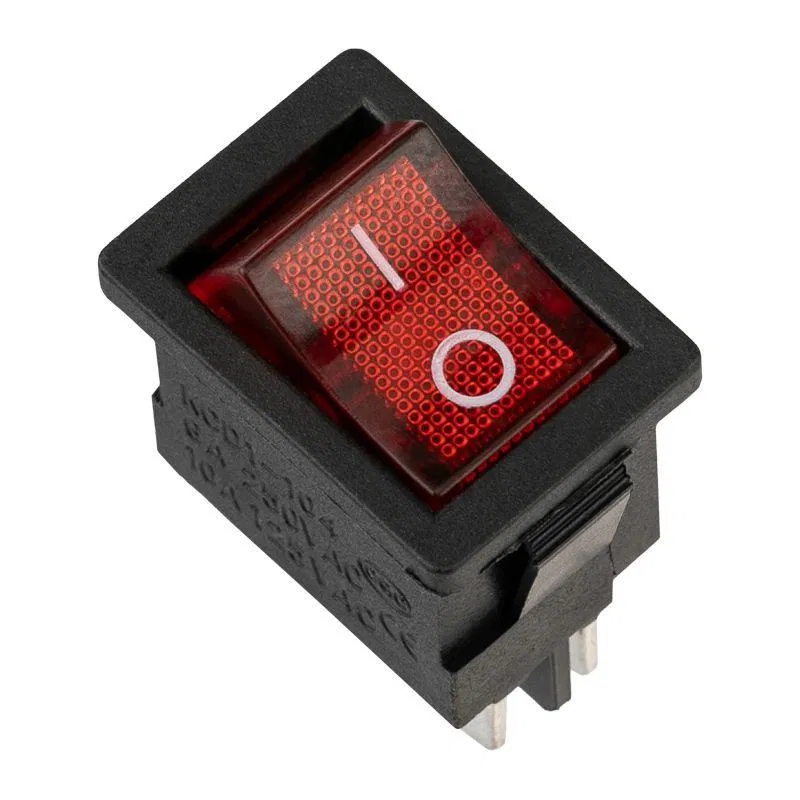 Key switch 250V 6A (4c) ON-OFF red illuminated Mini (RWB-207 SC-768) (ind. pack.) Rexant 36-2190-1